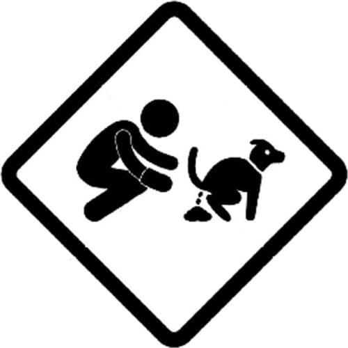 Creative Car Sticker Car Window Pick Up Dog Poop Sign Waterproof Headlight Car Body PVC 13cm X 13cm