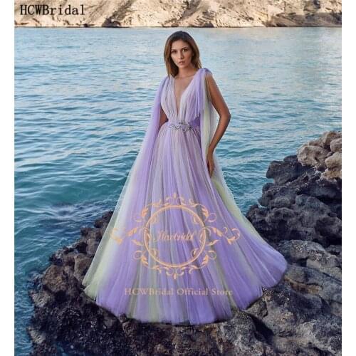 Lavender Tulle Plus Size Evening Dress V Neck Corset Pregnant Women Prom Gown Long Formal Occasion Party Dresses Robe Soiree