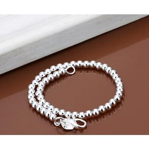 LKNSPCH114 Silver plated bracelet, Fashion jewelry 6mm Beads Bracelet /adyaivfa bikajzra
