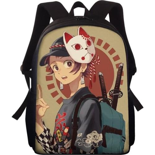 Fashion Customize 15 Inch Backpack Student Knapsack Anime Demon Slayer Print School Bags For Boys Girls Book Bag Mochila Escolar