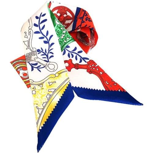 New Saddle Print Silk Choker Scarf Natural Lady Headband Four Season Neckerchief Multi-Use Scarves Drop Shipping KZSBD15