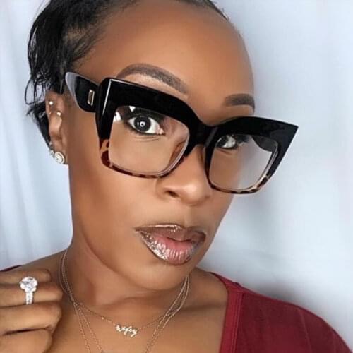 2020 Big Eyeglasses Square Spectical Frame Clear Fashion Glasses Plastic Vintage Men Womens Eyewear Frames High Quality