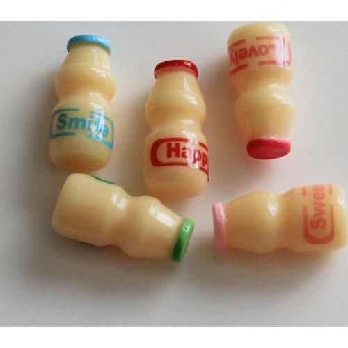 Wholesale Resin Bottle Yogurt Miniature Milk Bottle Artificial Simulation Food DIY Home Resin Crafts