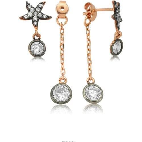 Original 925 Sterling Silver Chained Starfish Earring , Quality products , Flashy Designs , Hundreds of kinds of earrings