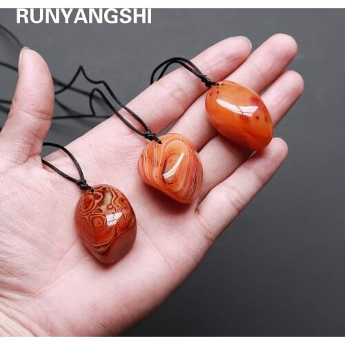 Natural Crystal Stone Twining agate Large particle polished crushed stone health energy Quartz pendant Crystal agate necklace