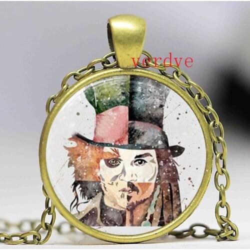 Johnny Depp Art Print Necklace Glass Photo Cabochon Necklace
