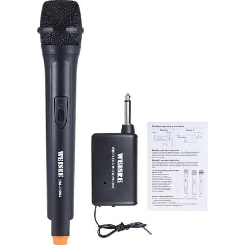 Handheld Wireless Unidirectional Dynamic Microphone Voice Amplifier for Karaoke Meeting Ceremony Promotion Yellow Blue Random