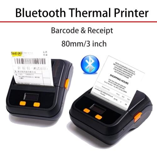 2 in1 80mm Mobile Portable Thermal Receipt Label Printer USB Bluetooth Pocket Printer for Small Business POS Mini Mobile Printer