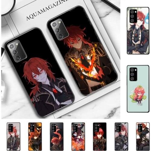 YNDFCNB Genshin Impact Diluc Phone Case for Samsung Note 5 7 8 9 10 20 pro plus lite ultra A21 12 72
