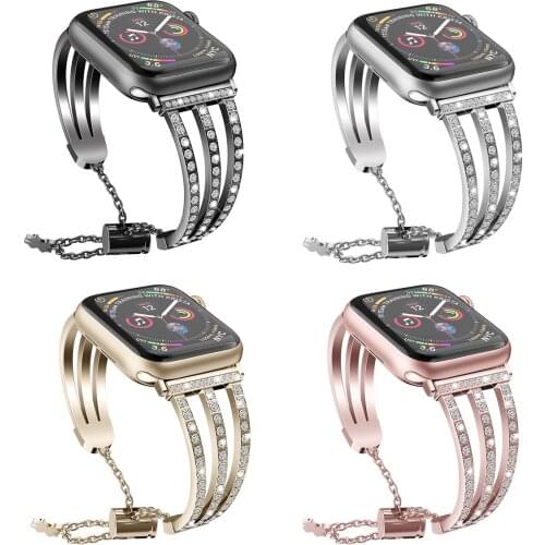 Watchband Bracelet Stainless Steel Belt Luxurious Watch Strap for Apple Watch SE Series 6 5 4 Band 44mm 40mm 42mm 38mm Wristband