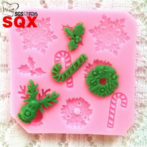 Christmas Series Silicone Cake Mold Fondant Silicone Molds for Cake Decorating Wedding Fondant Cake tool Sugarcraft Molds SQ1447