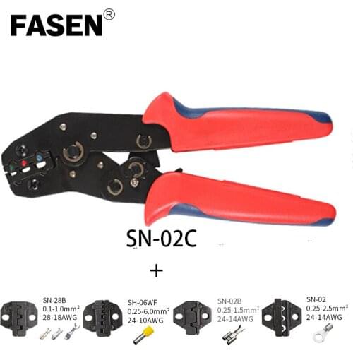 SN-02C 4Jaw Crimping pliers for dupont/plug /tube/insuated/non insulating/crimping cap/coaxial cable terminals Wire Stripper