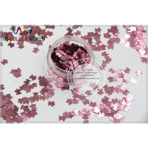 Solvent Resistant Solid Pink Red Color Turtle Animal Shape Glitter for Nail Polish and DIY decoration 1Pack =50g