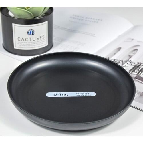 Plate imitation porcelain snack snack plate round household plastic meal table fruit plate