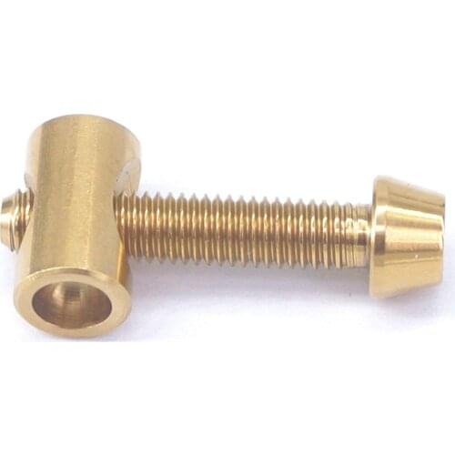 M5x25mm Golden GR5 Titanium Screw Bolts With Barrel Barrel Nut For Bicycle Seat Post