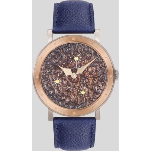 Mysterious code Mens Titanium metal Tin bronze Lunar landing Watch Sapphire Crystal 50M Waterproof personality Watch