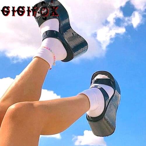 2021 Plus Size 43 Shoes Women High Platform Black Gothic Cosplay Comfortable Wedges Heels Sandal Slippers Summer Outdoor Slides