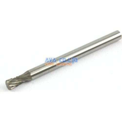 10 Pieces 3mm Tungsten Carbide Burr Rotary Cutter File 3mm Shank Double Cut (NO.10)