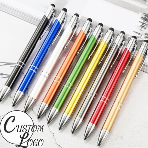 100pcs Laser Engraved LOGO Ballpoint Pen School Office Student Exam Signature Pens For Writing Stationery Supply Free Custom Log