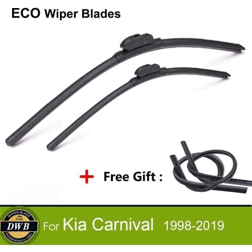 2Pcs ECO Wiper Blades for Kia Carnival 1998-2019, Free gift 2Pcs Soft Rubbers, The Best Windshield Wipers