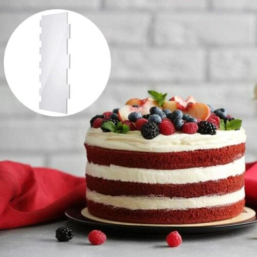 2Pcs Fondant Scrapers Transparent Eco-friendly Food Grade Acrylic Jagged Edged Cake Scraper Supplies for Home Kitchen Tools