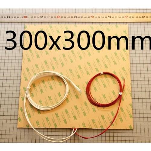 300 X 300mm 12" X 12" 110V/120V/220V 750W Flexible Silicone Heater Mat/Pad for 3D Printer Heated Bed Heating bed