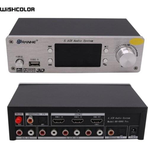 4K HDMI-Compatible 5.1 Audio Decoder Bluetooth 5.0 DAC Lossless Player For DTS U Disk RH-699X Standard Version