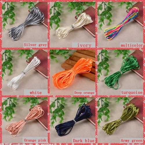 5m/roll Soft Satin Rattail Silk Macrame Cord Nylon Kumihimo Shamballa For DIY Chinese Knot Bracelet Necklace Jewelry Finding