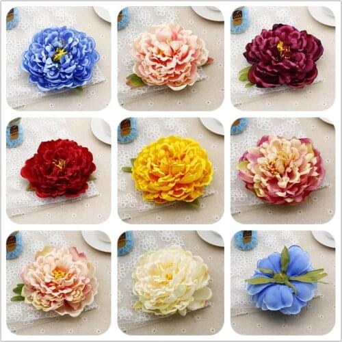 5pcs 15cm Large Artificial Peony Heads Simulation Silk Flower Head for Wedding Home Party Decoration Flowers DIY