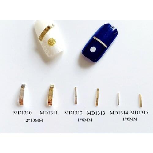 500pcs/lot Curved Flat Smile Line Patch Thin Metal Studs Rivets Nail Art Decorations Supplies Nails Accesorios Jewelry Charms