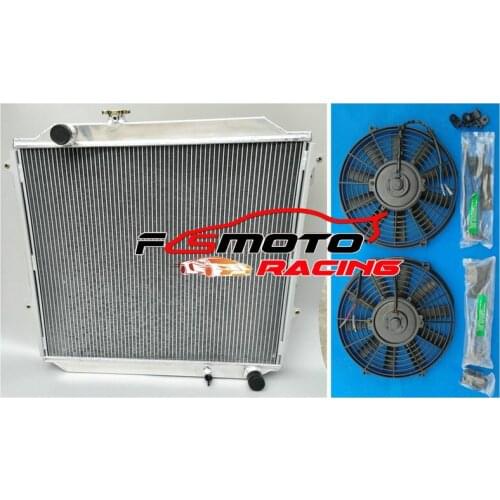 For TOYOTA Hilux Surf KZN185 3.0L Diesel 1996-2002 Aluminum radiator +FAN Manual 1997 1998 1999 2000 2001 96 97 98 99 00 01 02