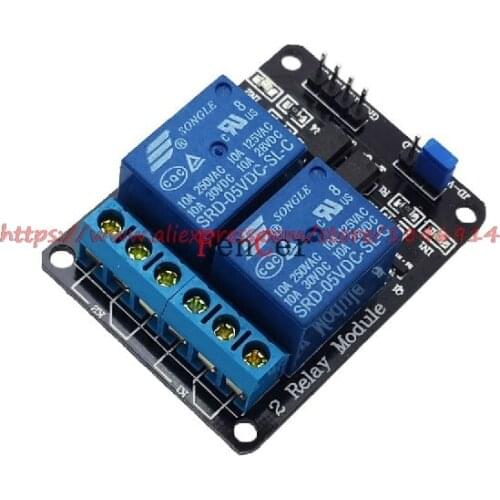 Free Shipping 2-channel New 2 channel relay module relay expansion board 5V low level triggered 2-way relay module