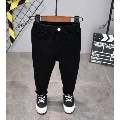 Boys Black Jeans 2019 Autumn New Childrens Denim Pants Kids Boys Casual Jeans Fashion Brand New Childrens Cowboy Trousers Jean