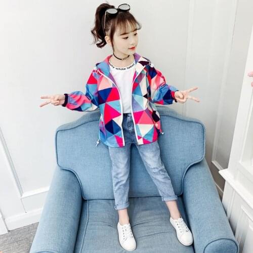 Spring Autumn Children Cartoon Jacket Teen Girls Clothing Baby Outing Windbreaker Children Zipper Cardigan High Qualit