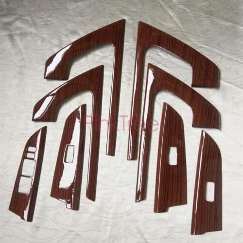 For Toyota Land Cruiser 200 2016 2017 2018 Woodden Color Sticker Interiol Door Handle Cover Trim Car SUV Styling Accessories