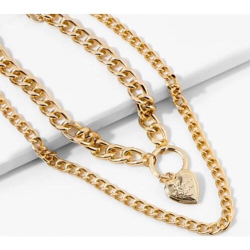 Aesthetic Womens Fashion Necklace Heart Can Open An Unique Design Pendant Necklaces for Women Double Personality Chain Jewelry