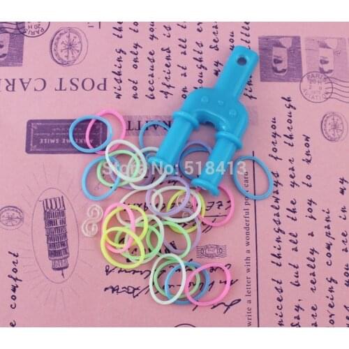 HOGNSIGN DIY Handmade Beaded Color Noctilucent Woven Bracelet Rope Rainbow Weaving Hand Ring Rubber Band Manual Party Girl Toys