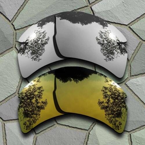 Chrome&Yellow Golden Sunglasses Polarized Replacement Lenses for Oakley Flak 2.0 XL