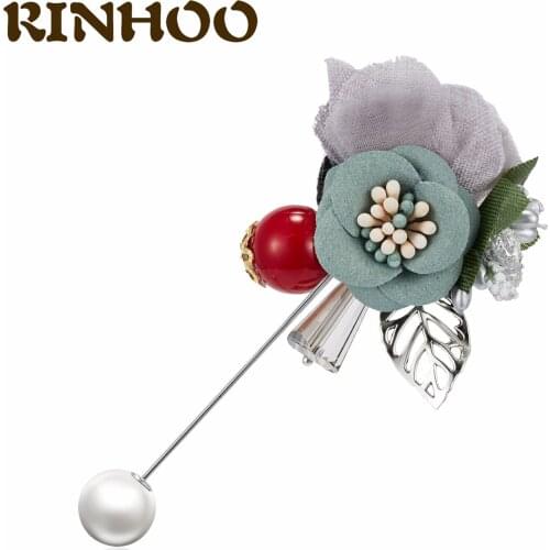 Exquisite Cloth Art Pearl Fabric Flower Brooch Pin Rose Flower Leaf Bowknot Crystal Shirt Shawl Coat Banquet Brooches For Women