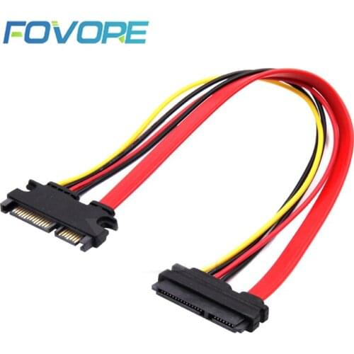SATA Cable 30cm 22Pin 15+7 Male To 22 pin Female SATA Serial ATA Data Power Extension Connector Cord Cable