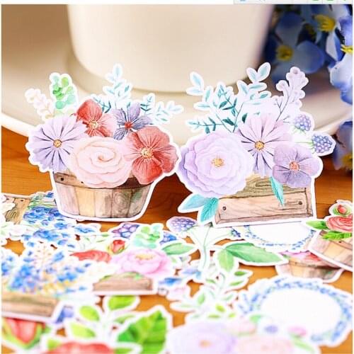 26pcs Creative kawaii Self-made Light color flowers Stickers/ Beautiful Stickers /Decorative Sticker /DIY Craft Photo Albums