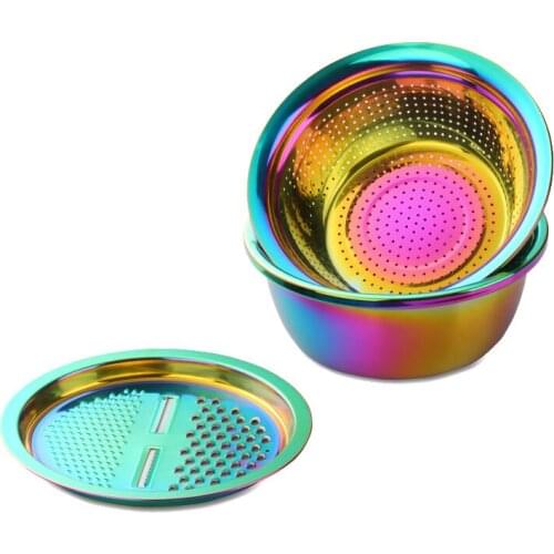 3 in 1 Kitchen Stainless Steel Drain Pot Food Chopper Vegetable Cutter Peeler Grater Kitchen Accessories