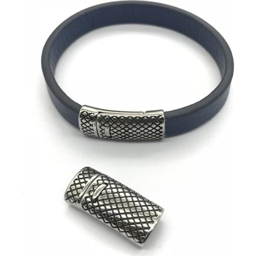 10*5mm Square Hole Magnet Buckle 316L Stainless Steel Lattice Pattern Magnetic Clasp Hook DIY Bracelet Jewelry Making