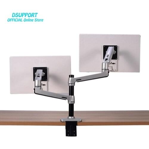 Mechanical Spring Full Motion 17-32inch Dual Monitor Holder Mount Arm Aluminum Monitor Support Max.Loading 10kgs Each Arm