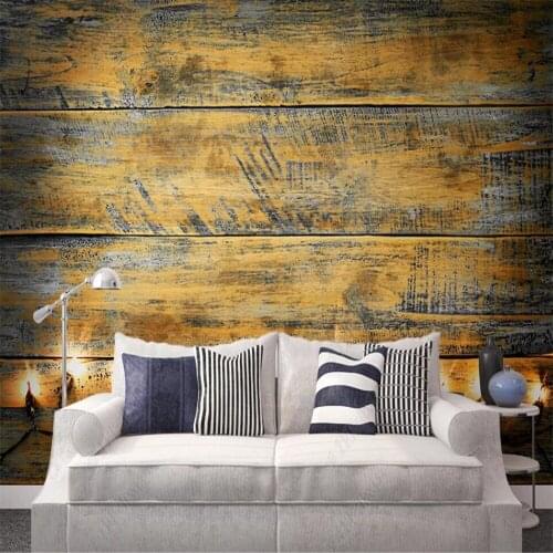 Milofi custom 3D wallpaper mural bulb wood block texture background wall for living room bedroom decoration wallpaper