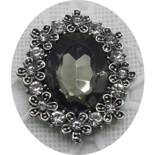 Fashion 50pc 25*32mm Retro color Acrylic rhinestone button 2017 Wedding Decoraation clothing metal button DIY Accessories