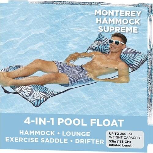 Swimming Pool Inflatable Floating Bed Striped Floating Drainage Amusement Inflatable Deck Chair Floating Bed Inflatable Hammock