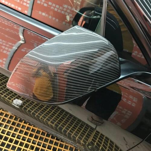 Real Carbon Fiber For Tesla Model 3 2017 2018 2019 2020 Side Wing Rearview Mirror Cover Caps Shell Trim Accessories
