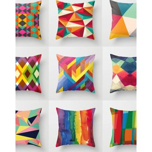 Nordic Symphony Geometric Abstract Color Pillowcase Office Sofa Cushion Car Cushion Polyester Pillowcase
