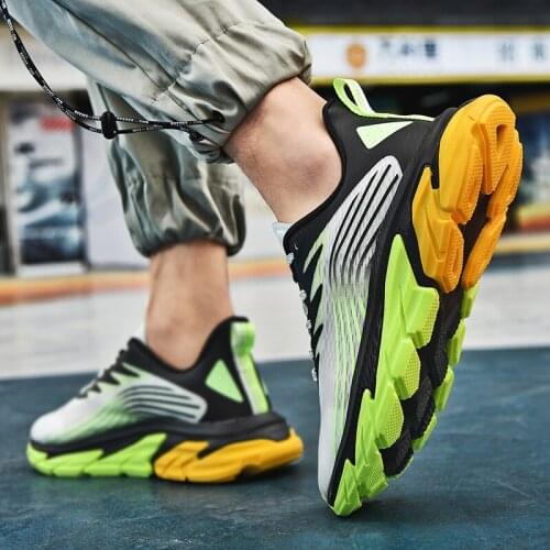 New Summer Running Shoes For Men Breathable Hard-wearing Chunky Sneakers Outdoor Luminous Fashion No-slip Jogging Sports Shoes46